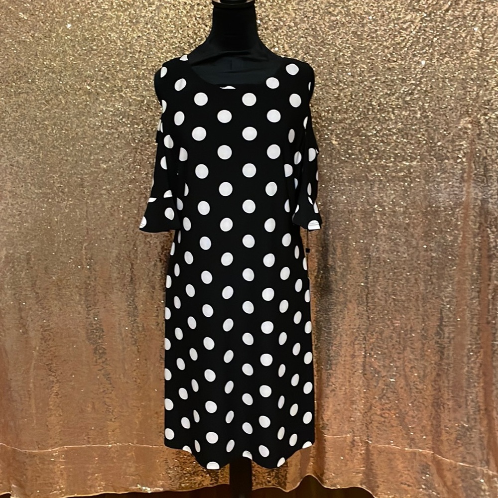 Tommy Hilfiger  Cold Shoulder Polka Dot Dress